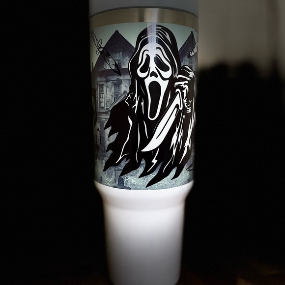Handmade Ghost Face Tumbler Brand New 40 oz double wall stainless tumbler for tr - Picture 6 of 8